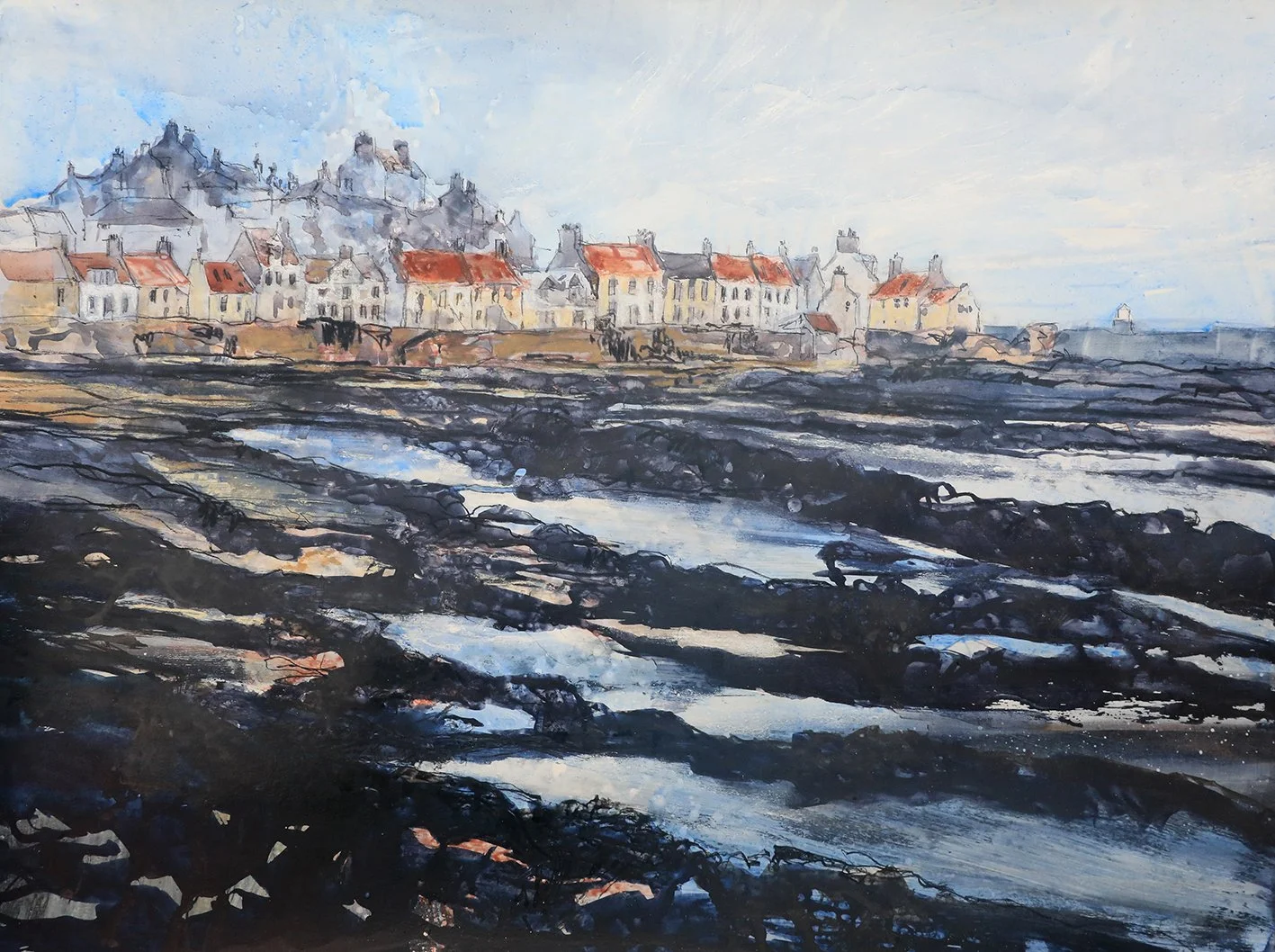  West Shore, Incoming Tide, mixed media on paper, 55×75cm, framed and glazed, £1690 