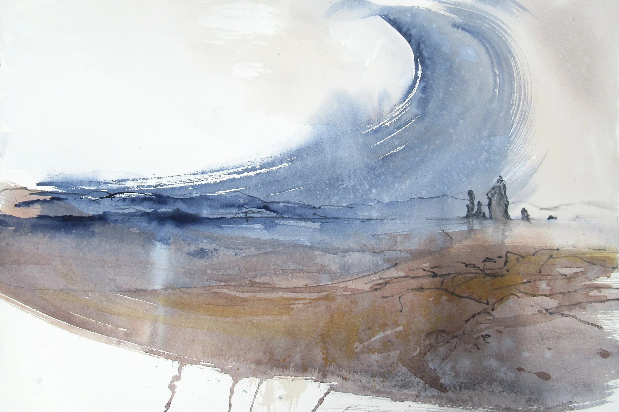  Into the North, mixed media on paper, 38×55cm, framed and glazed, £980 
