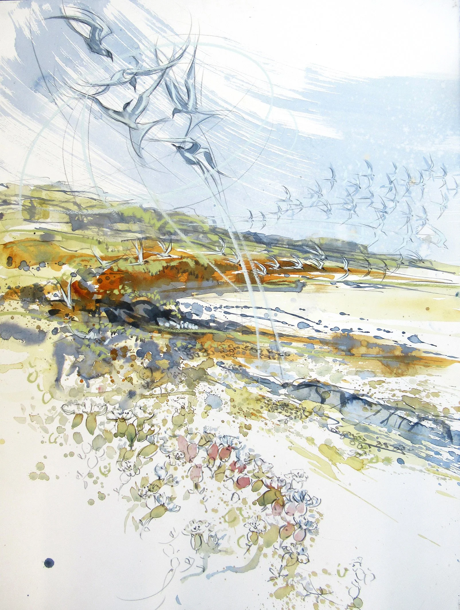  Sudden Commotion, mixed media on paper, 75×55cm, framed and glazed, £1690 