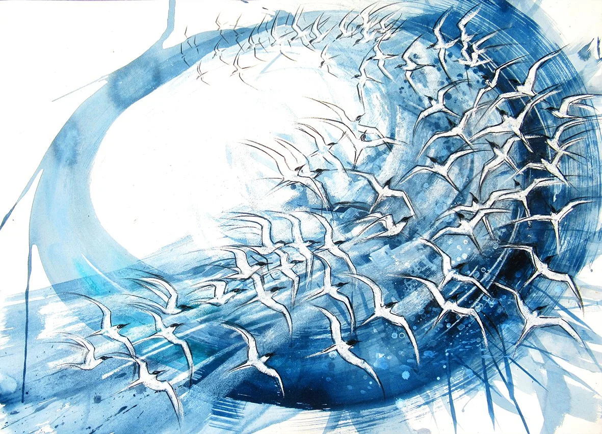  The Colony Takes Flight, mixed media on paper, 46×66cm, framed and glazed, £1450 