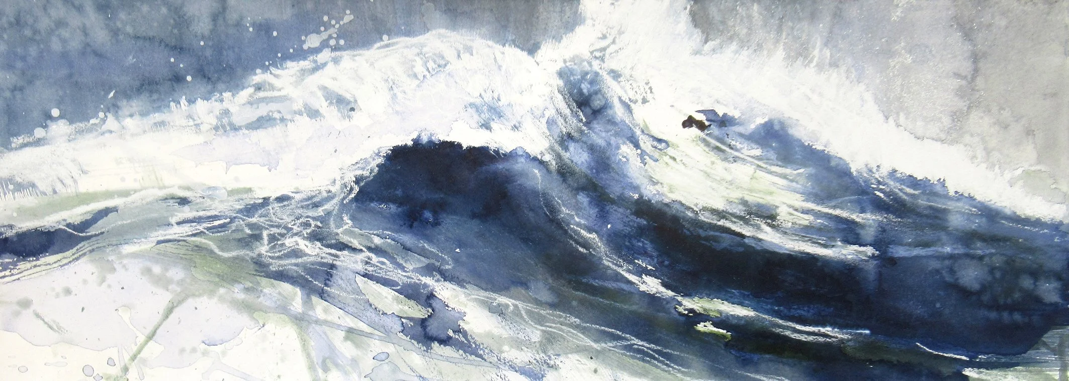  Wild winter Waves ii, mixed media on paper, 20×54cm, framed and glazed, £690, sold 