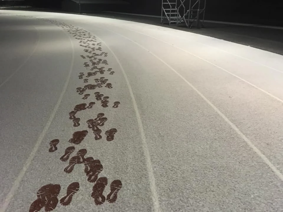 Footprints in the snow