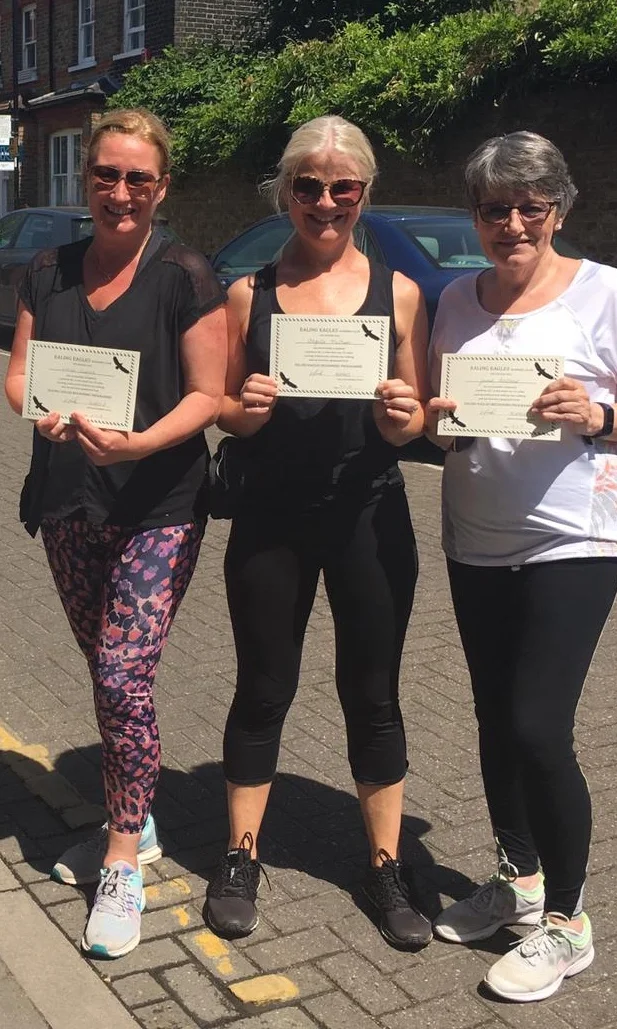 Janet Ballard with fellow beginner graduates Lorna and Angie