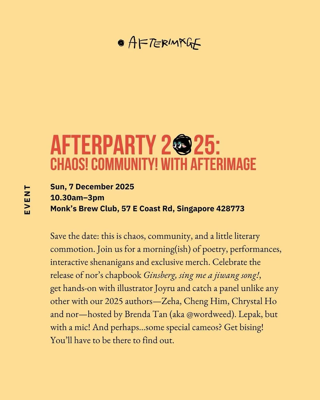 AFTERPARTY 2025: Chaos! Community! with AFTERIMAGE