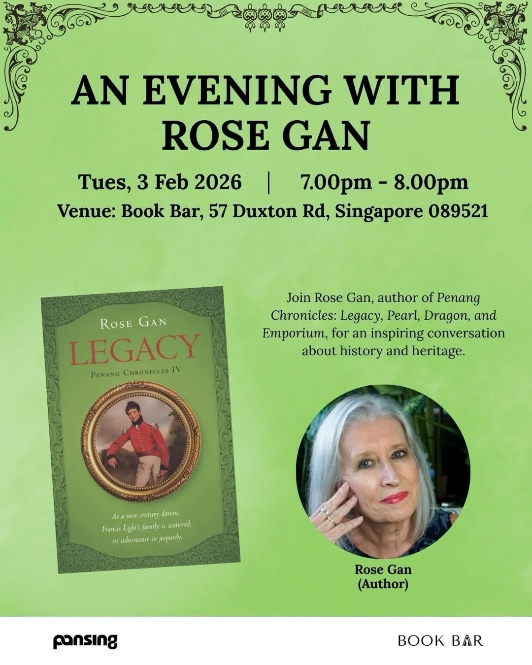 CONVERSATION WITH AUTHOR: "An Evening with Rose Gan" (Definitely Books)