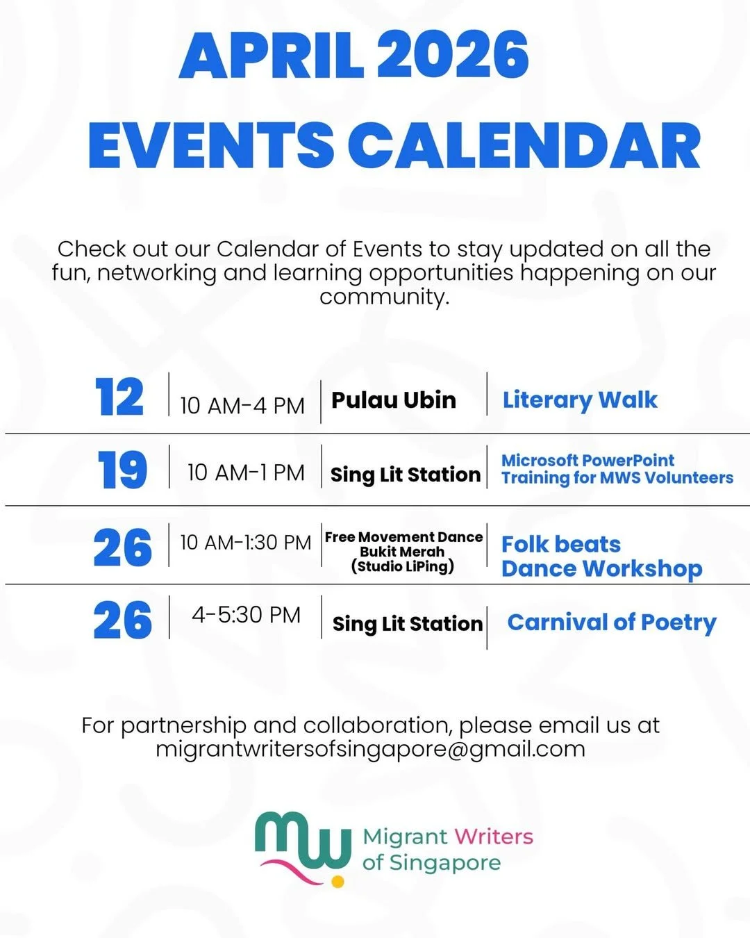 LITERARY WALK: Pulau Ubin Literary Walk (Migrant Writers of Singapore)