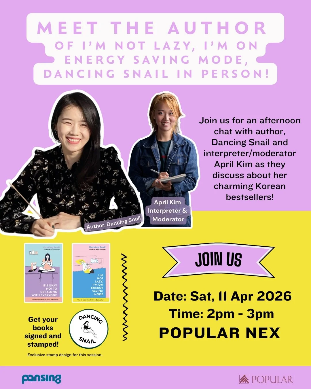 BOOK TALK: With Dancing Snail (Definitely Books &amp; POPULAR)