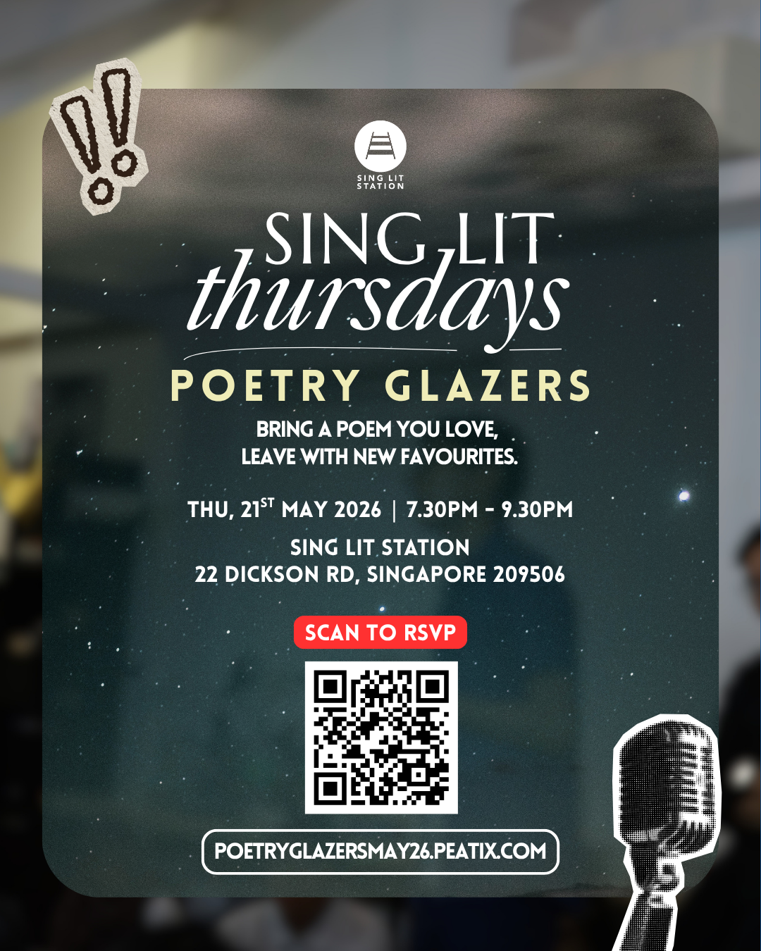 SING LIT THURSDAYS: "Poetry Glazers", May 2026 (Sing Lit Station)
