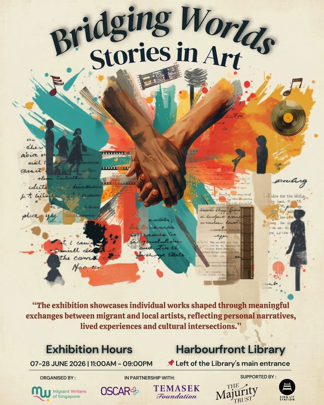 EXHIBITION: "Bridging Worlds: Stories in Art" - Opening Day (Migrant Writers of Singapore)