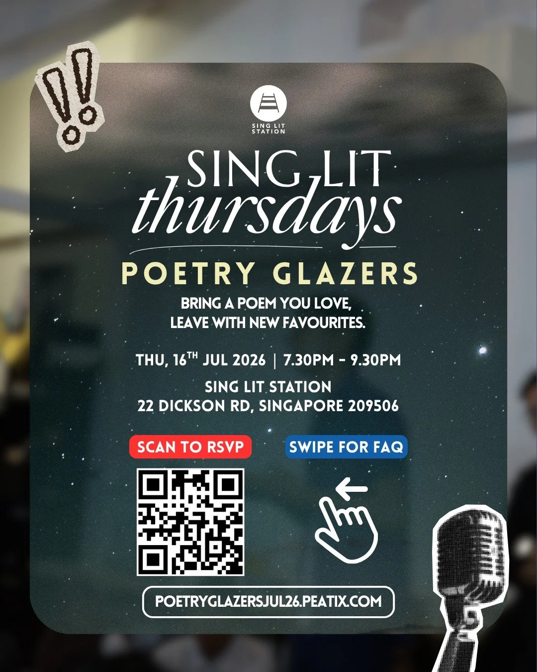 SING LIT THURSDAYS: "Poetry Glazers", July 2026 (Sing Lit Station)