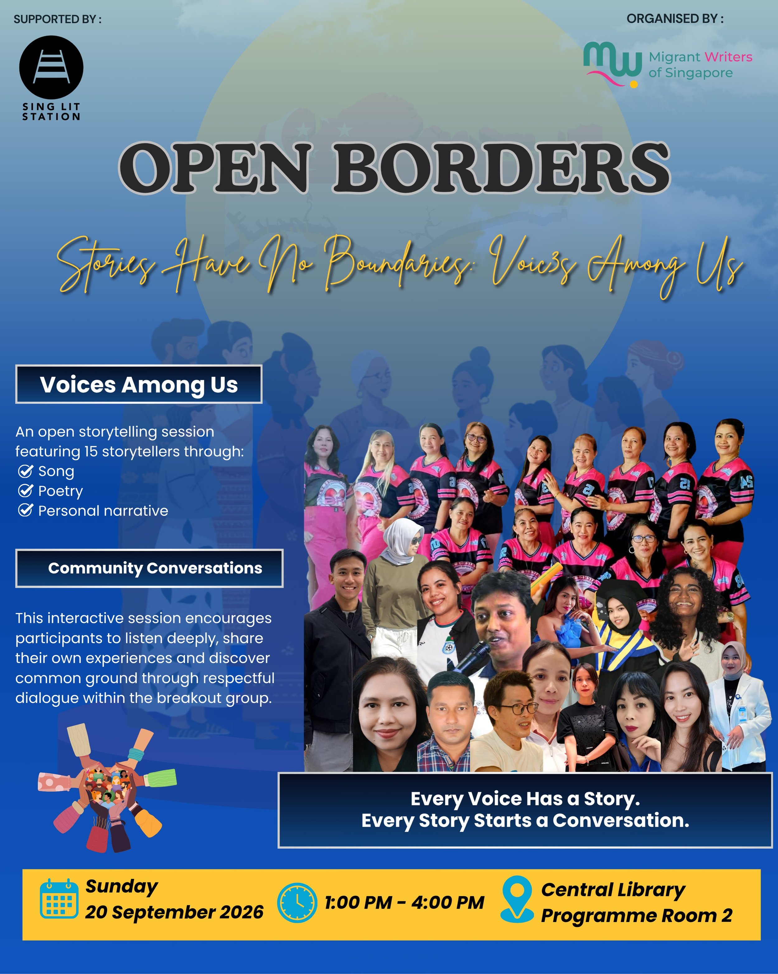 STORYTELLING SESSION: "Open Borders" (Migrant Writers of Singapore)