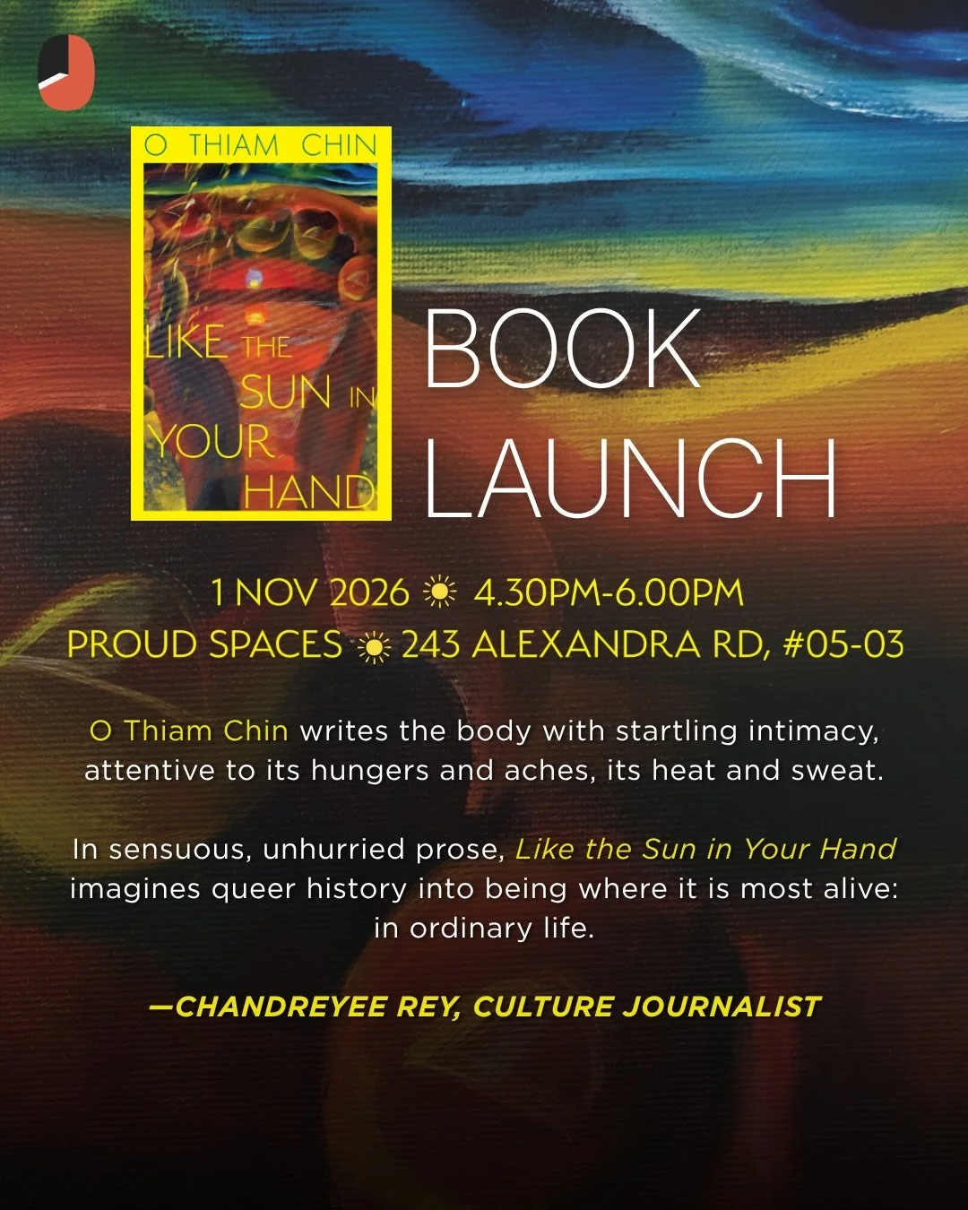 BOOK LAUNCH: "Like the Sun in Your Hand" (Ethos Books)