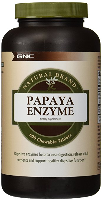 GNC Natural Brand Papaya Enzyme 600 chew tablets
