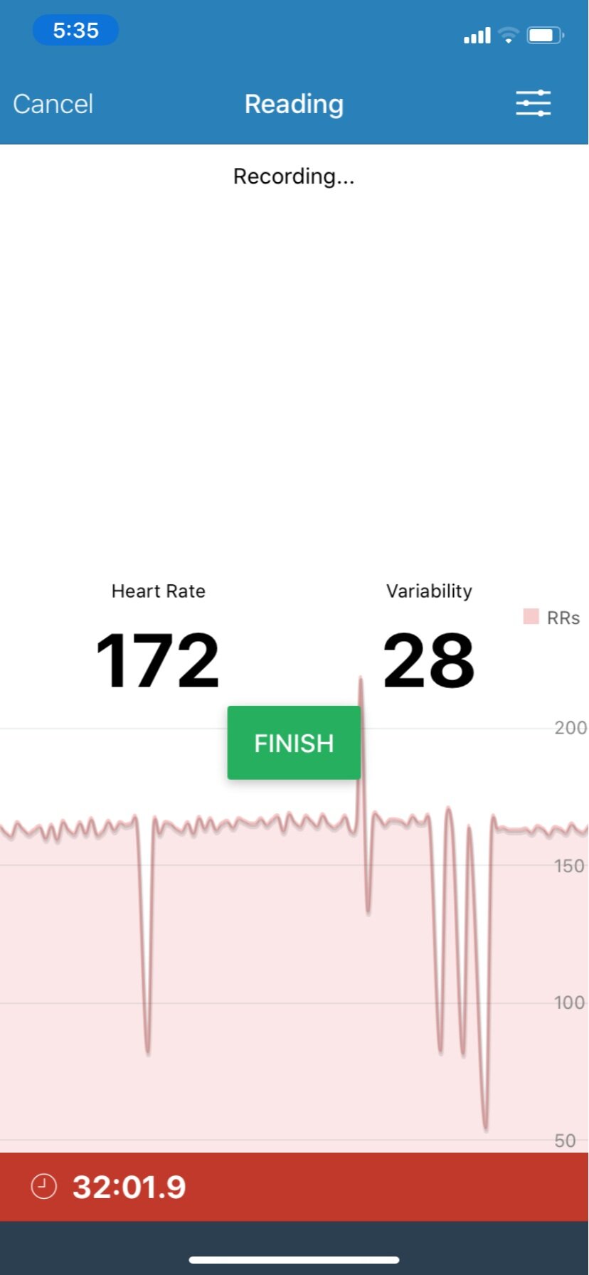 Mid-Workout HR &amp; HRV Reading