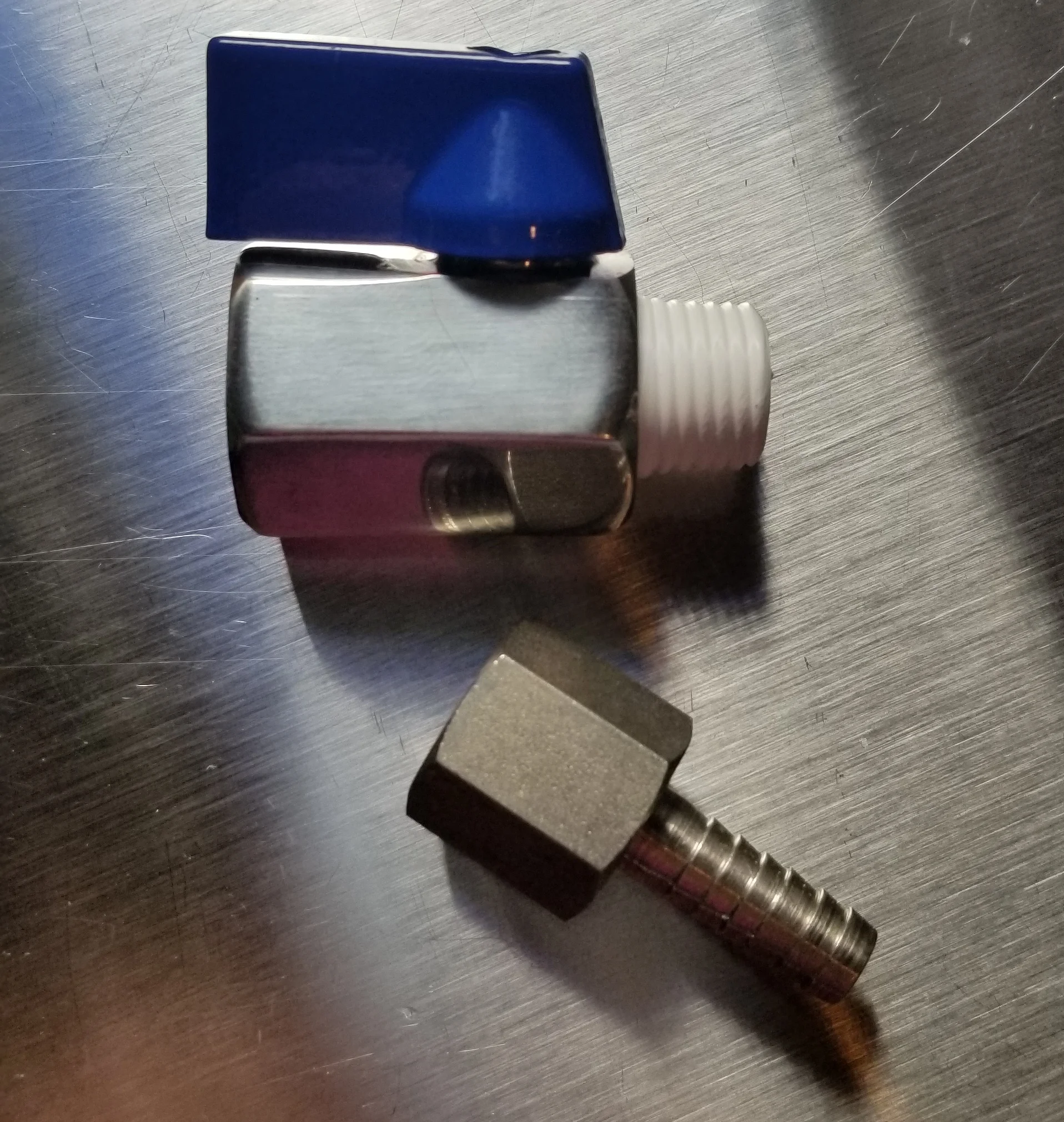 Ball Valve with Teflon Tape on its threads