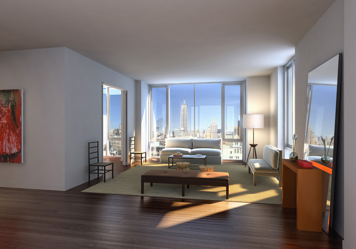 PROJECT: 4West LOCATION: New York, New York CLIENT: The Brodsky Organization COMPLETION: 2006 SIZE: 95,000 Square Feet COST: $30 Million H3 designed this 17-story contemporary loft building in Manhattan’s historic Ladies’ Mile district. Rather than duplicate neighborhood architecture, H3’s design both complements the architecture of the surrounding historic loft buildings and gives the building an identity of its own. The building’s masonry grid, pronounced cornice lines, and window opening proportions provide a design that responds to the large workmanlike buildings in the area. The composition is embellished by a contemporary asymmetrical bay-window pattern. The result is a playful façade that adds animation to the street. Living spaces within offer city views that are more expansive than most buildings in the area, because of the break in the streetwall across from the site. This new residential tower contains 54 apartments and features all the amenities of a luxury condominium, including a staffed lobby and concierge, a parking garage, and exercise facilities. Retail and commercial space on the ground level further contribute to the life of the street.