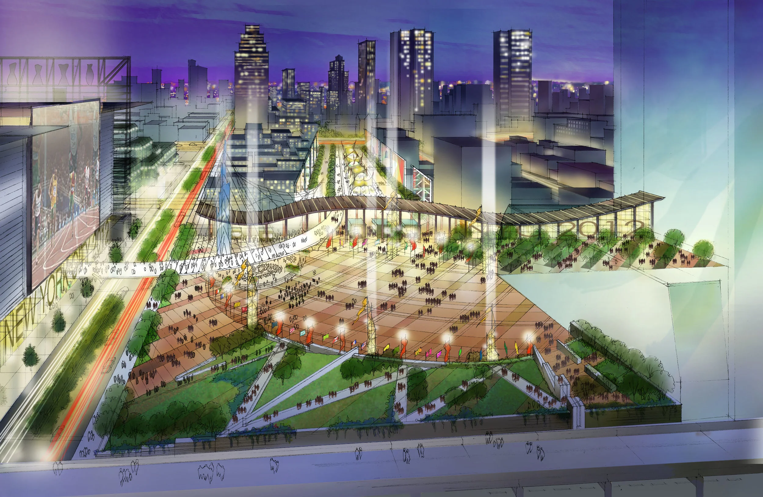Olympic Square Master Plan New York, NY Our staff assisted the City of New York with its bid for the 2012 Olympic Games. The focus of work was Hudson Yards, the area surrounding the Long Island Rail Yards from 29th to 39th Streets, and between 10