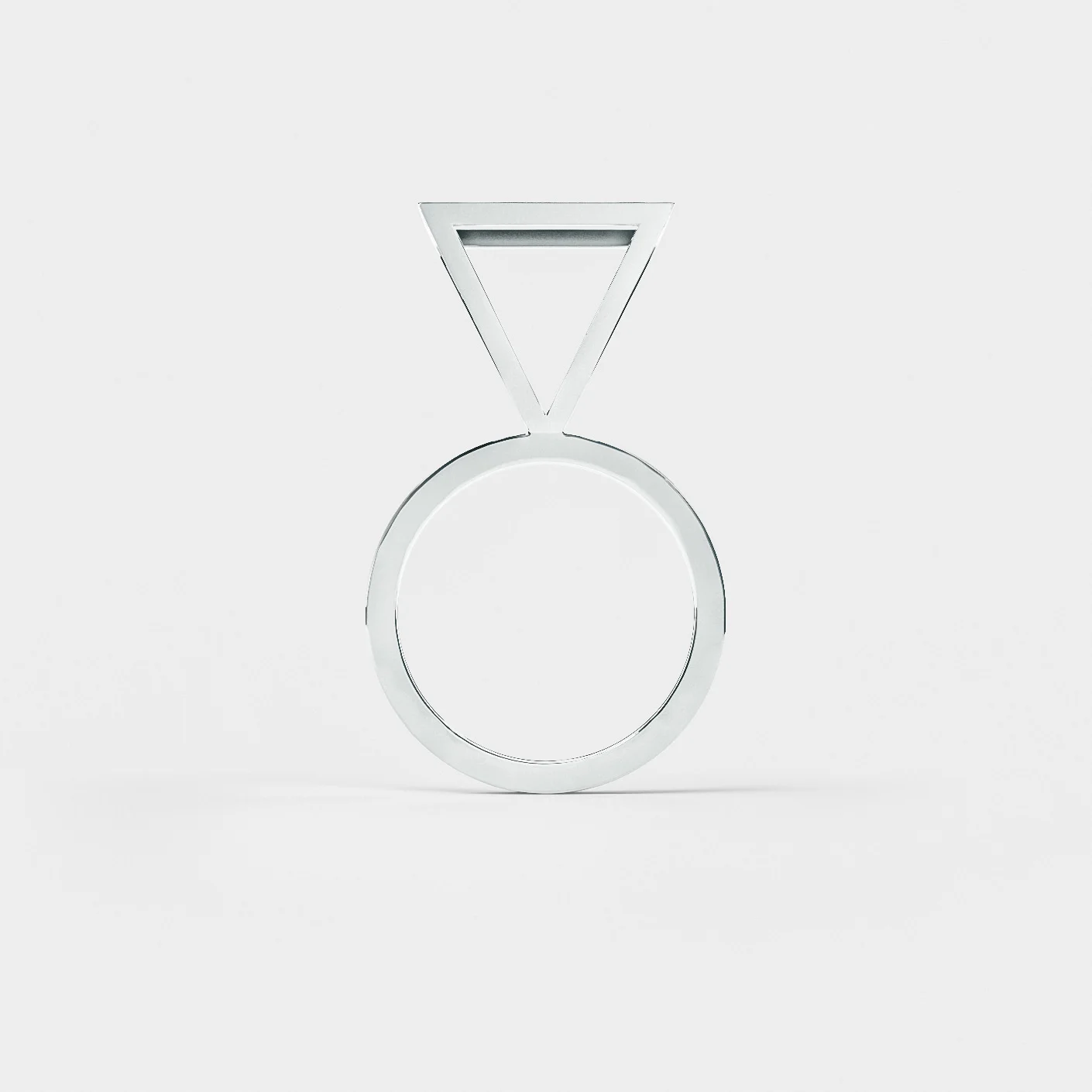 SILVER CIRCLE PYRAMID RING