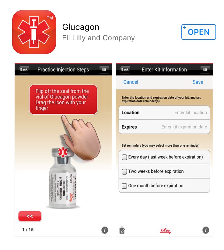 A view of the Lilly Glucagon app in the App Store.