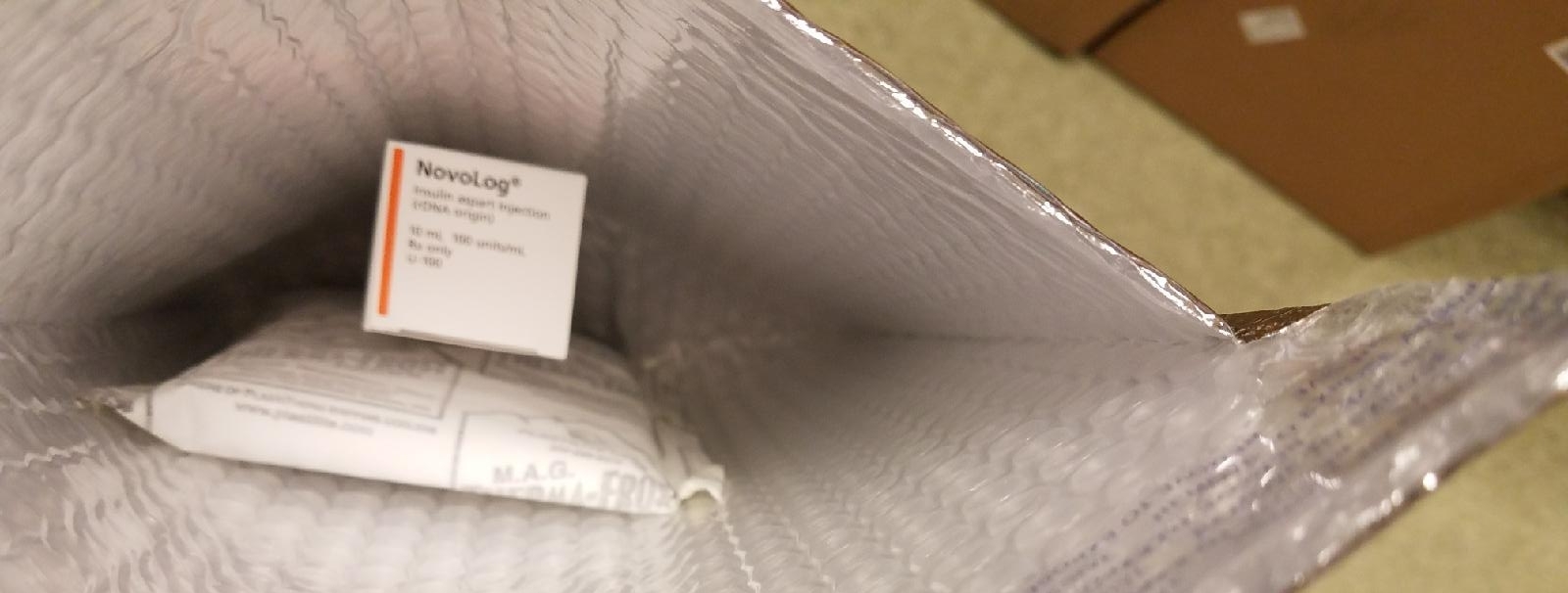 Cold-packed insulin, ready for shipment