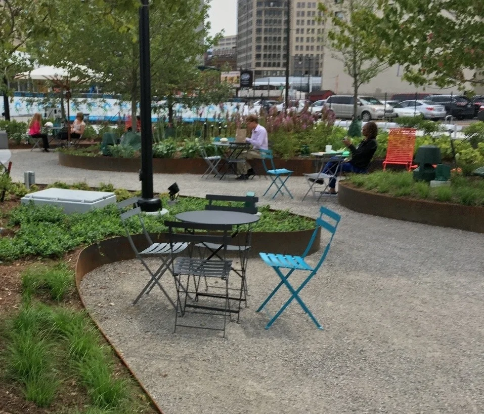 Beacon Park seating & gardens (Photo by Emily Lewis)