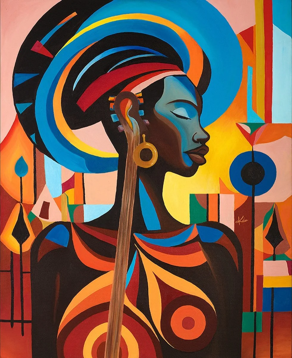 @knicholedesigns work embodies #queenenergy - thus it is only fitting it is paired with this @room2breathe song. @knicholedesigns work bridges contemporary expression and spiritual depth. Her art explores rebirth, healing, and liberation inviting int