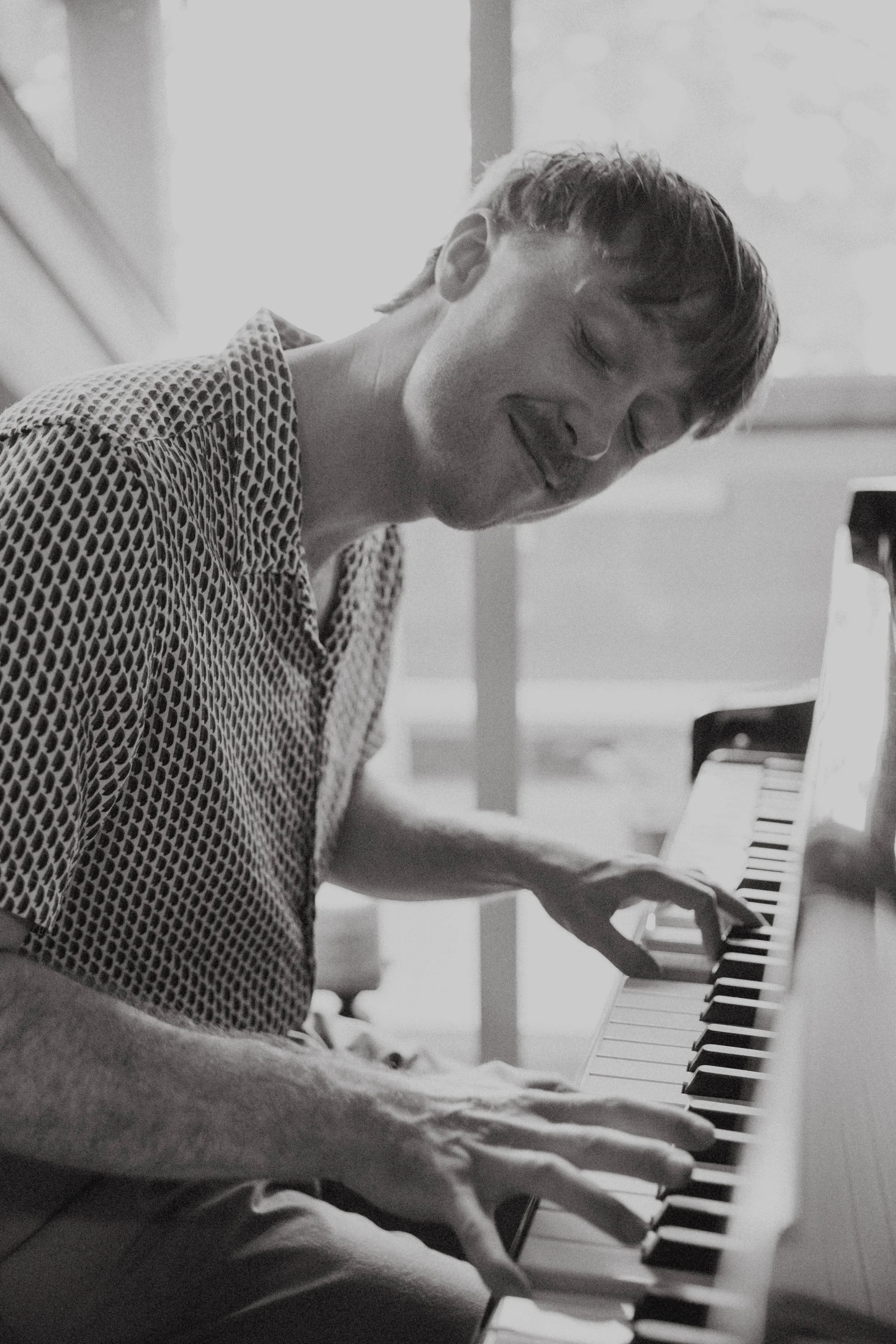 Jamie Ruddick, North Vancouver music teacher, plays at the keys