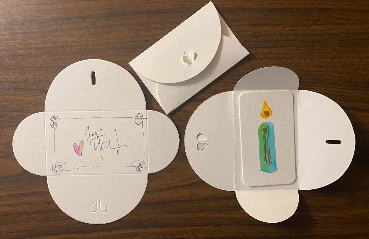 SuhreDesigns Envelopes and a Candle Watercolor Tag.jpg