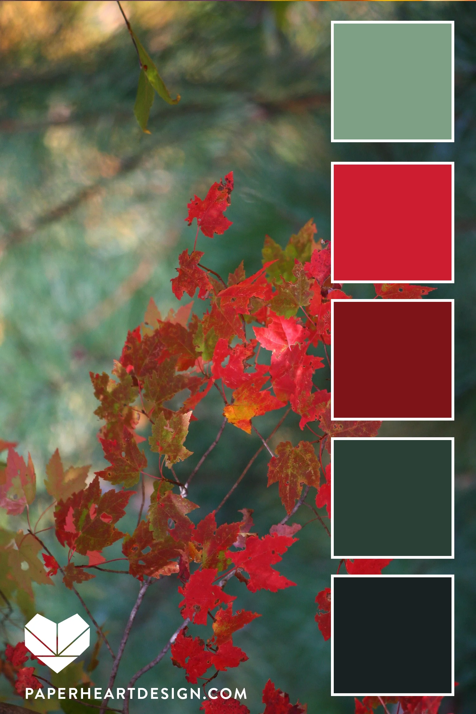 Deep greens + deep reds make for a rich, combination.