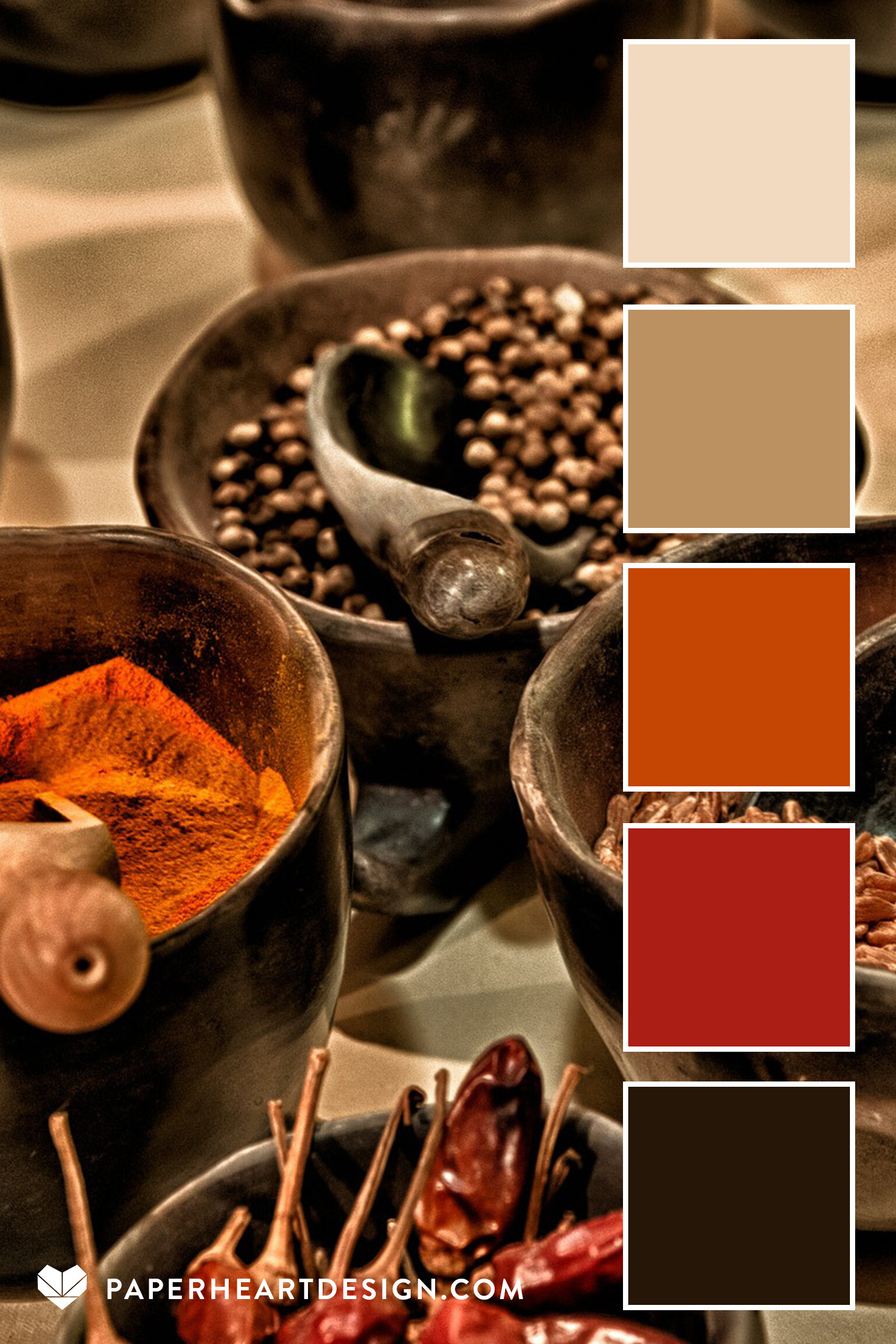 Color Palette Herbs Spices Earth Tones — Paper Heart Design