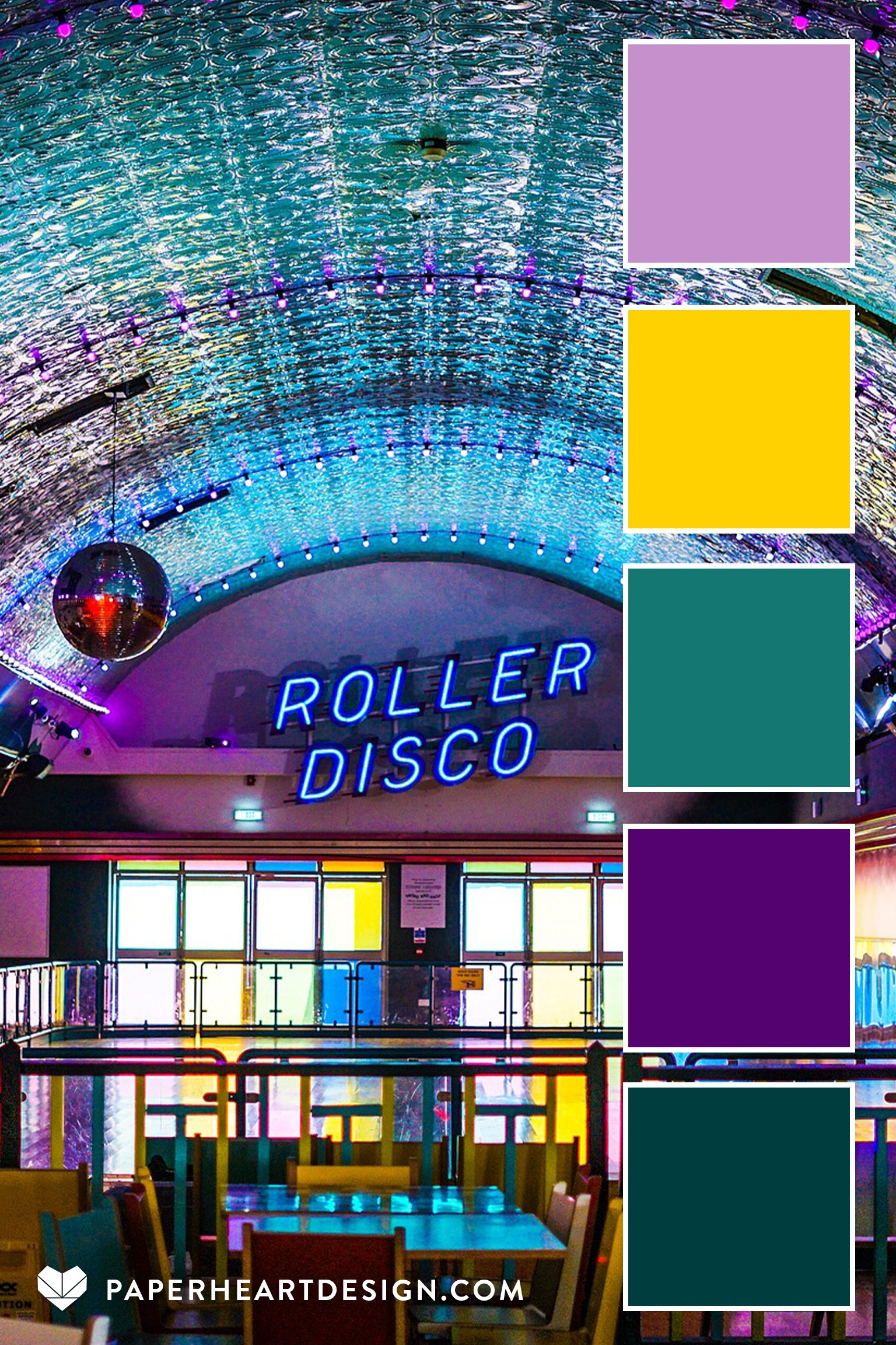Color Palette Neon Lights Paper Heart Design color-palette-neon-lights-paper-heart-design