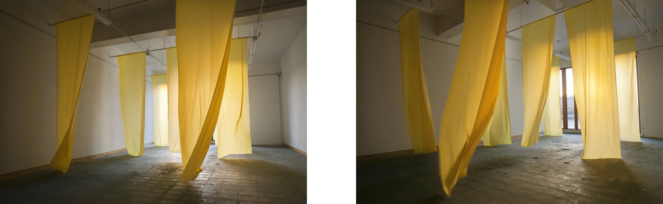   Yellow Sheets 01 ,  Yellow Sheets 02 , 2013 Inkjet Prints, 35 x 23in each Studio Studies, Amanda Arcuri 