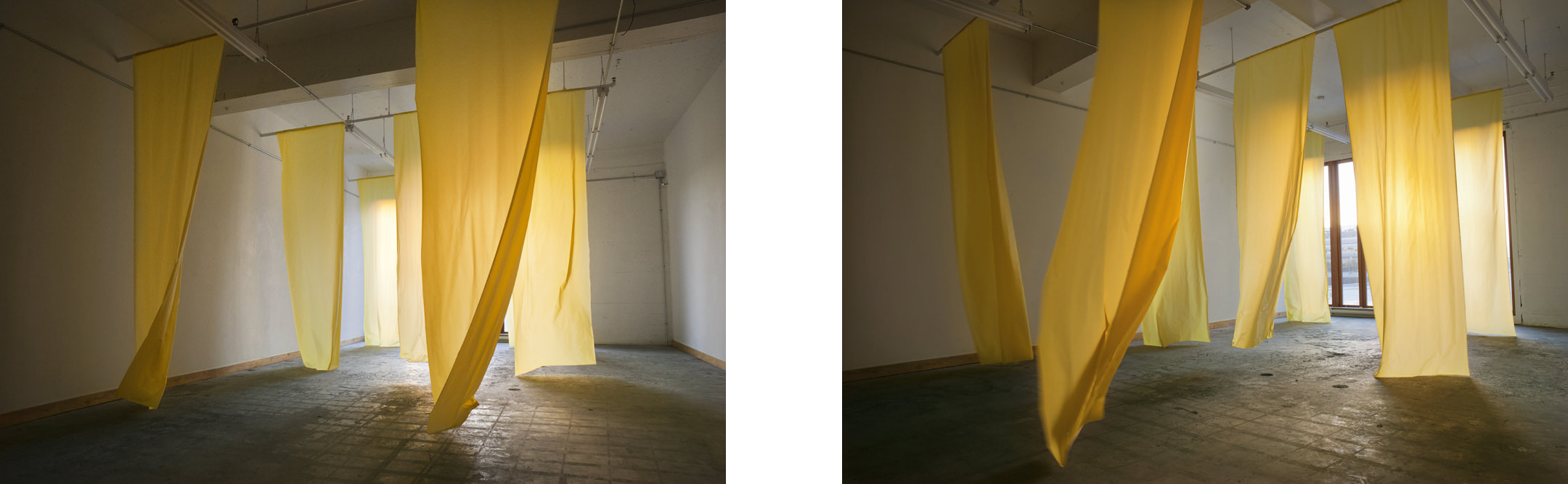Yellow Sheets 01 , Yellow Sheets 02 , 2013 Inkjet Prints, 35 x 23in each Studio Studies, Amanda Arcuri