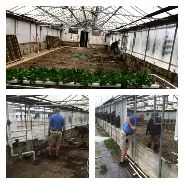 Above Ben and Jason measure and Demo out between house 2(urban farm) and 3 (nursery)