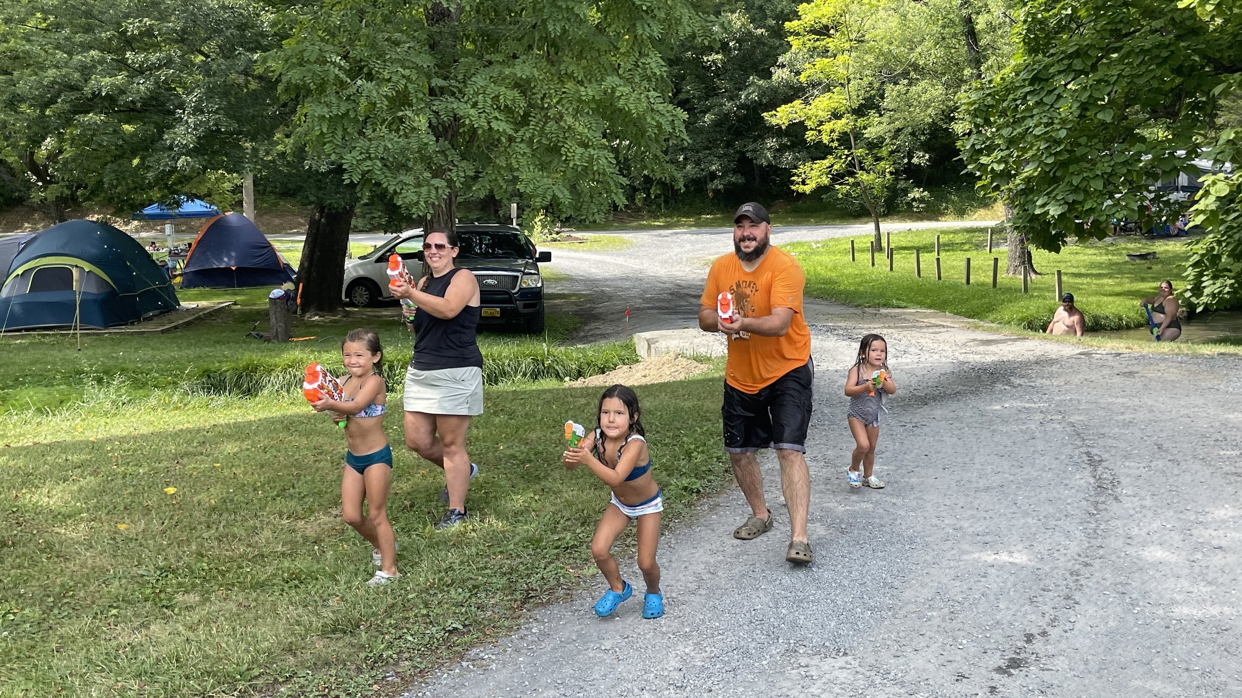 Family Water gun Battle