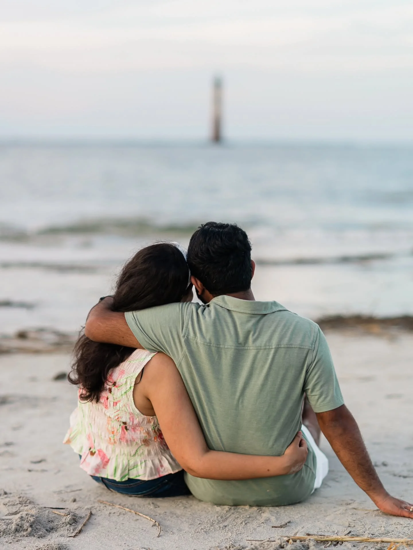 Our first time to Folly Beach was so much fun. Devadatta &amp; Tuhi are so sweet and we were able to have so much fun together and not to mention the gorgeous sunset, beach, driftwood and lighthouse really gave us a lot of inspiration.