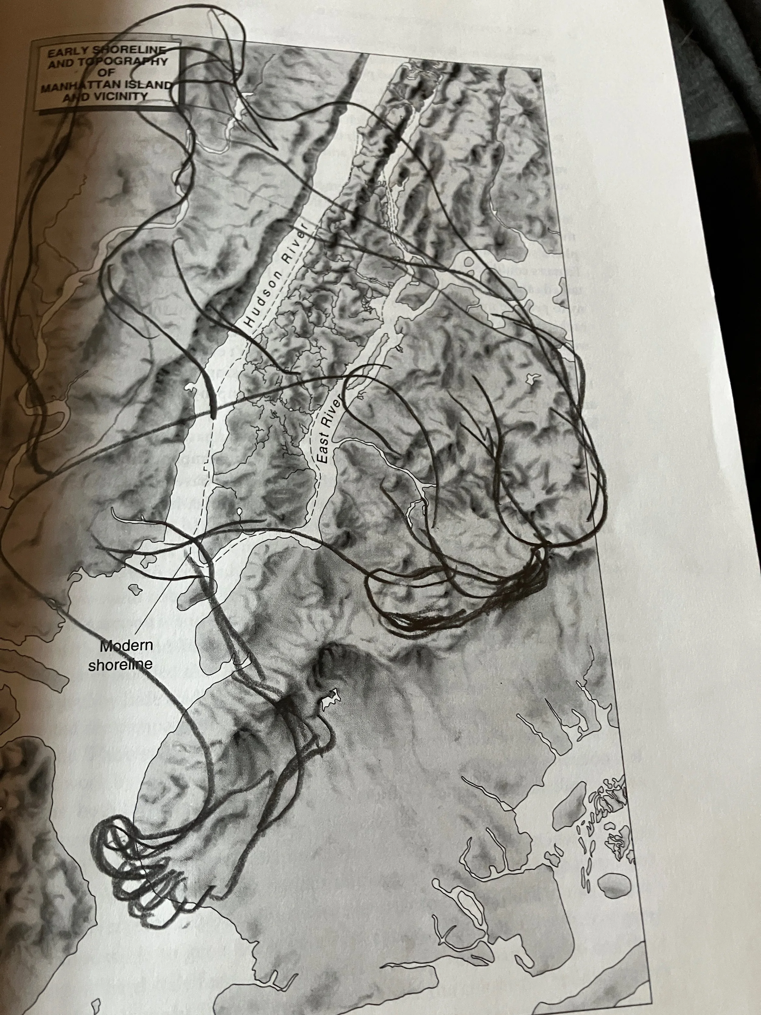 Singing with Hem in Water, pencil drawing on text