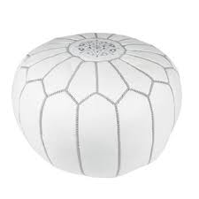 White Moroccan Pouf