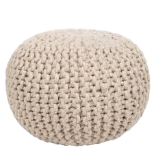 Ivory Knit Pouf (2)