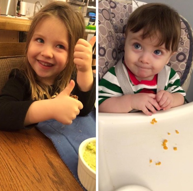 The kiddos enjoying some comfort food!