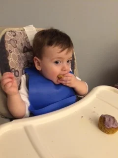 "Is the goal to shove as much of this in my mouth as possible, mama? 'Cause that I can do!"