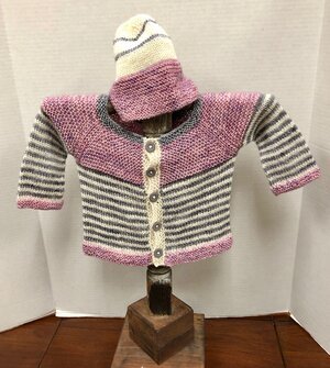 Striped Baby Sweater & Hat Kit