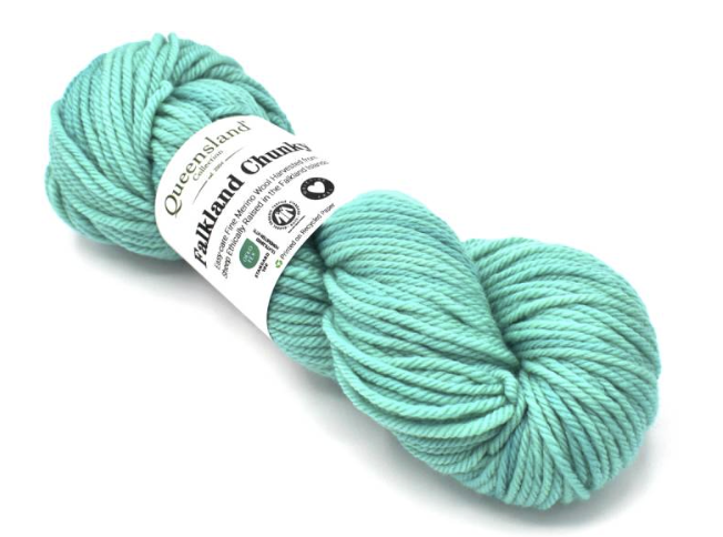  Easy-care Fine Merino Wool harvested from sheep ethically raised in the Falkland Islands where sheep and penguins live together in harmony. “Falklands wool” is a high-quality fiber and is known for having great body, a bit of luster, and a pleasant 