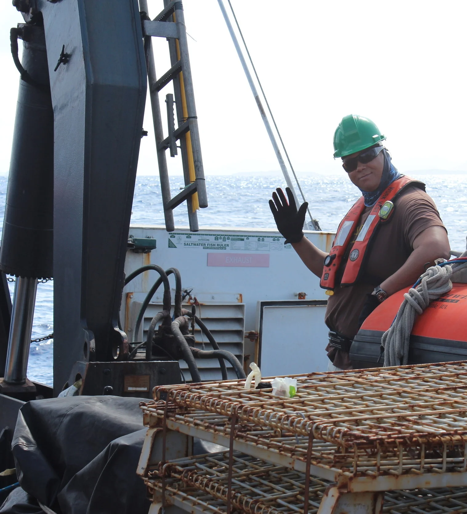 Dr. Habtes onboard the NOAA research vessel Nancy Foster