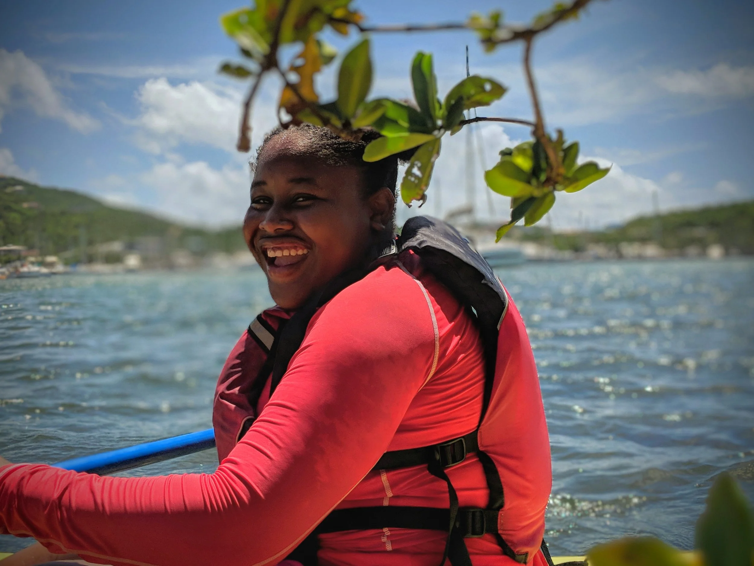 YOE student enjoying a day spent in the St. Thomas East Reserves kayaking and collecting GPS coordinates of derelict vessels.