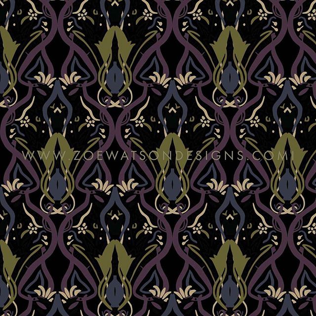 Focusing on some set pattern layouts in textile design lab #spdm #patternobserver #textiledesignlab #patterndesign #artnouveau #darkwonder #patterndesign #londondesigners