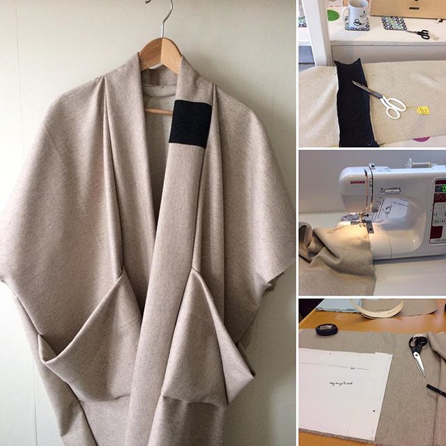 Busy day yesterday making a winter coat kimono at a brilliant MIY workshop in Brighton. #dressmaking #imademyownclothes #patterndesign #artistoninstagram #britishfashion #MIY