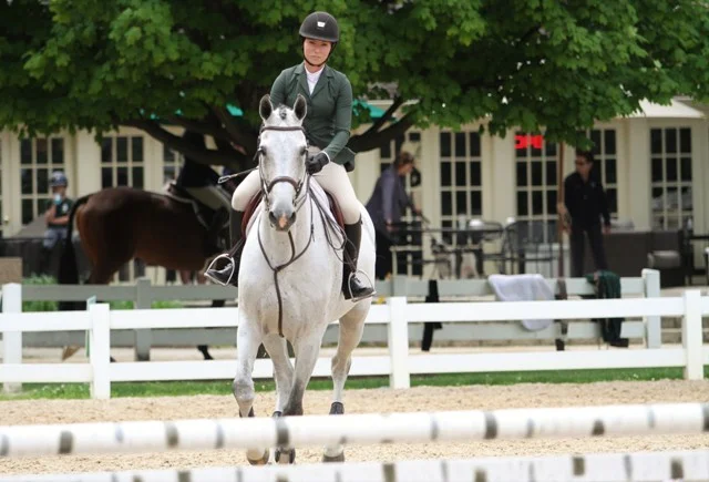 Adult Equitation 3' Alexandra Maracic showing At Last. “He’s a really super horse, very adjustable and he felt great both days,” said Alexandra Maracic. “For equitation, I like to focus a lot on my position, keeping my back straight and not landing with my eyes down. I thought I improved on that a lot. He’s really easy to stay with, really comfortable, so there wasn’t really much for me to do. He just pilots me around.”