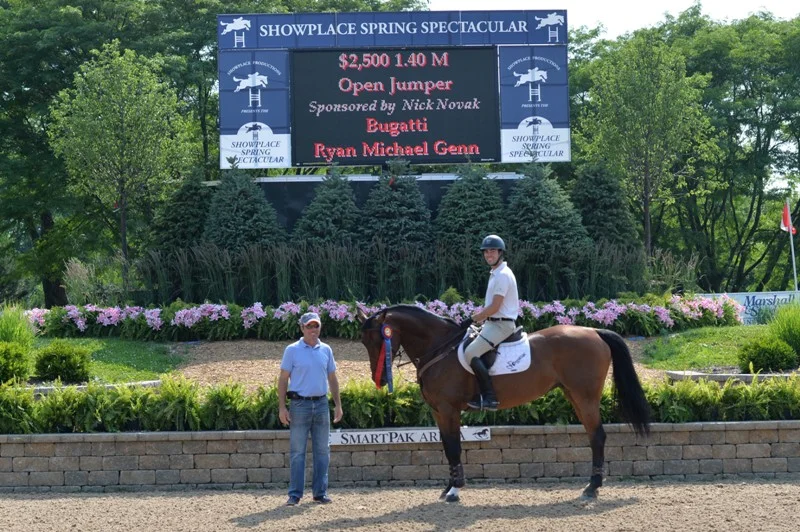 Wilhem Genn joins Ryan Gennfor the award $2,500 1.40m Open Jumpers, sponsored by Nick Novak Photo by Andrew Ryback Photography