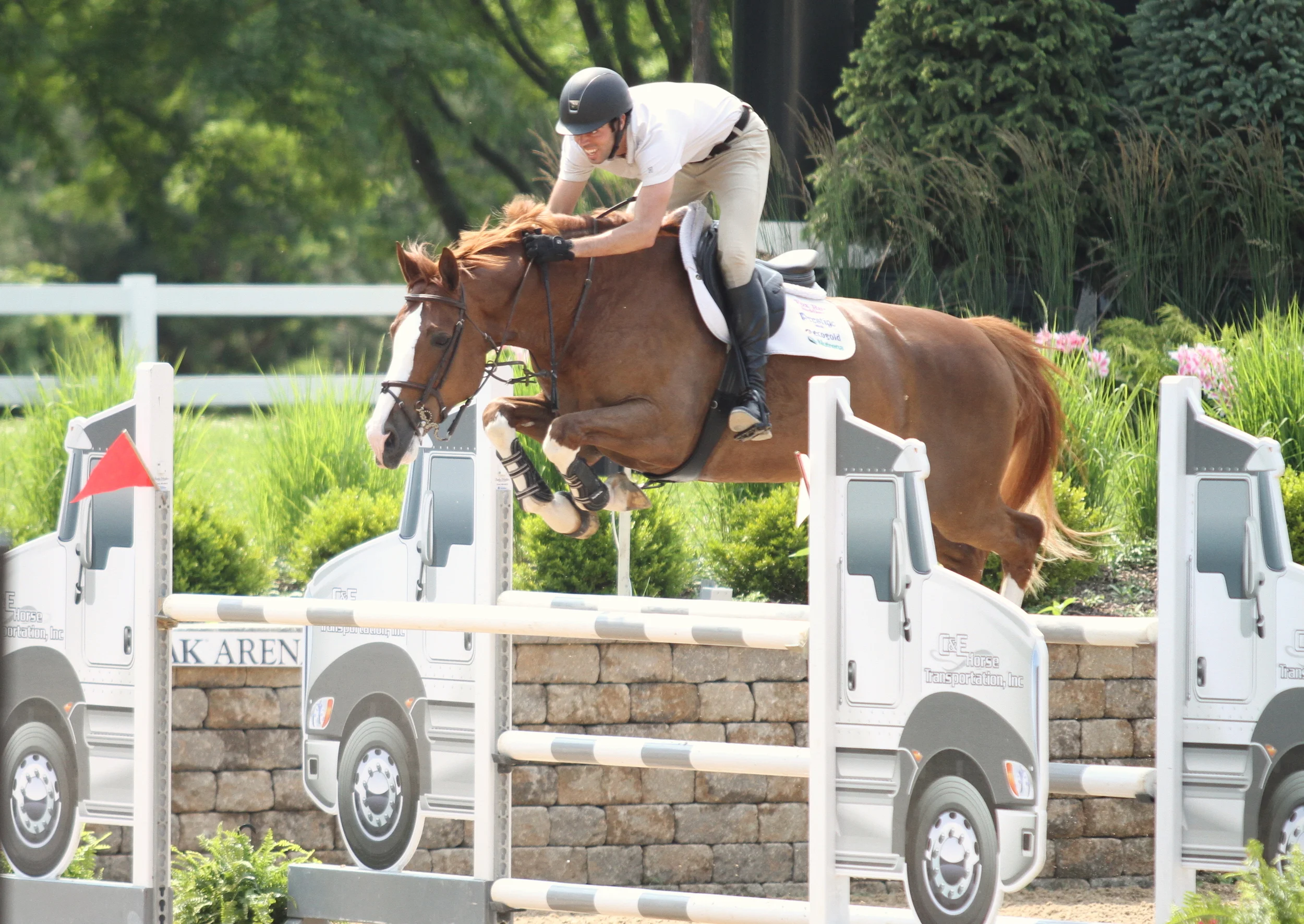 Ryan Genn got the ride on Bugatti, owned by Eduardo Leon in the $2,500 1.40m Open Jumpers, sponsored by Nick Novak